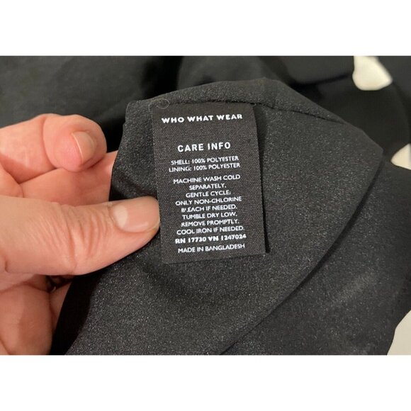 Who What Wear Black and White Polka Dot Baby Doll Dress Womens Size S - Picture 6 of 8